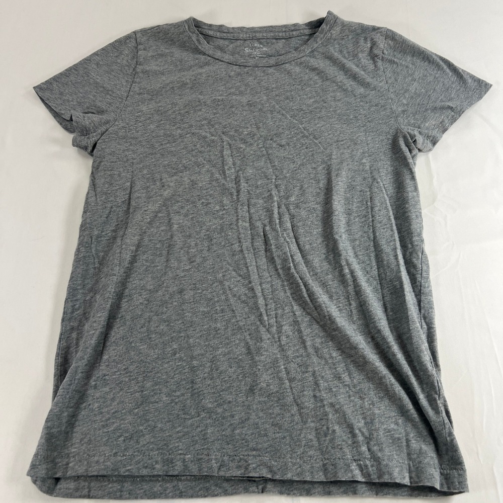 J.Crew Slub Cotton Tee Womens Medium Gray Short Sleeve Crewneck T-Shirt